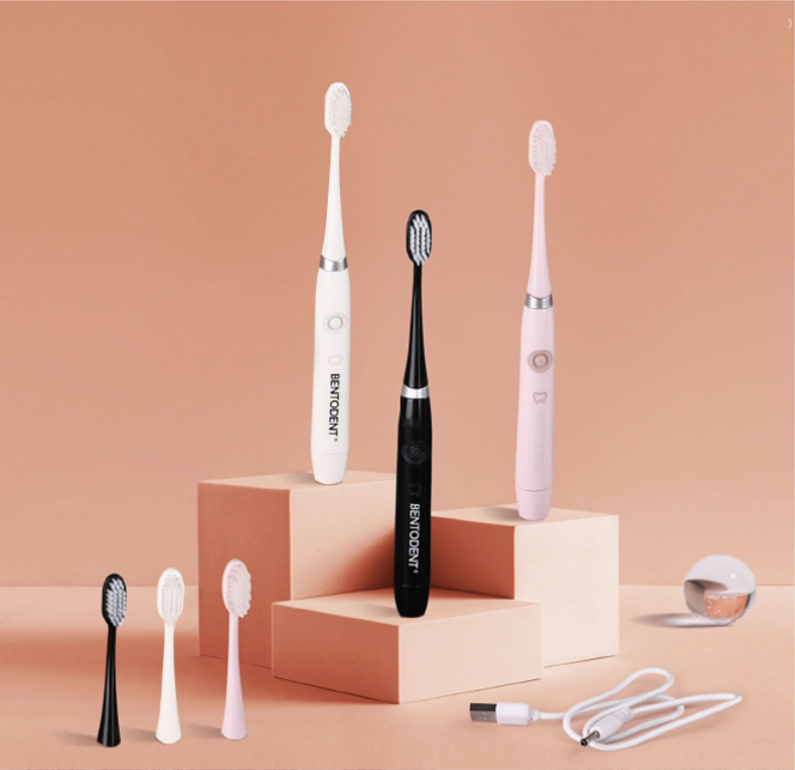 Electric toothbrush on podium